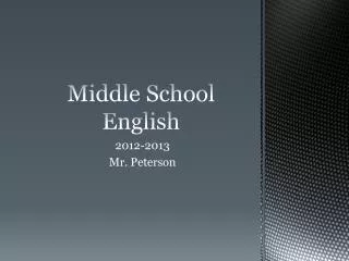 Middle School English