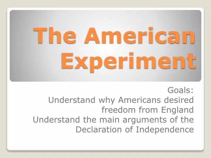 the american experiment
