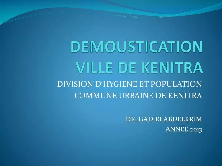 demoustication ville de kenitra