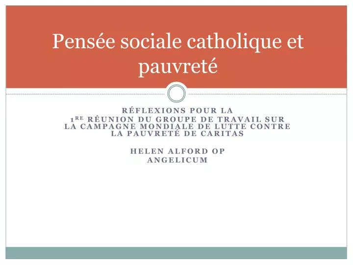 pens e sociale catholique et pauvret