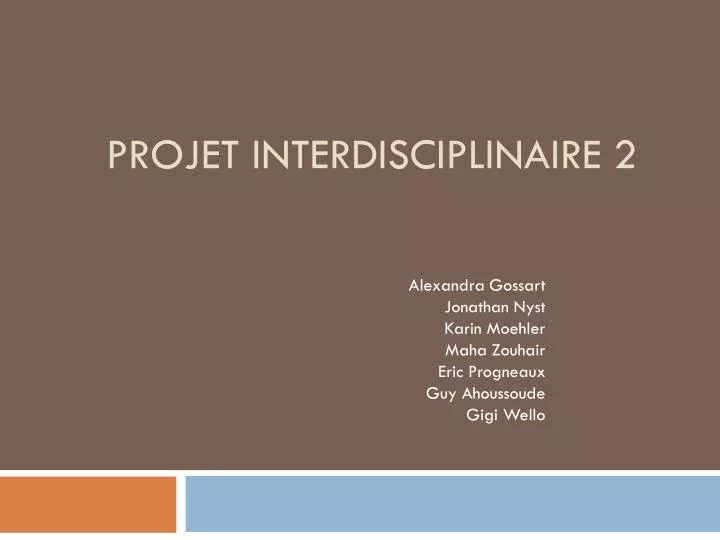 projet interdisciplinaire 2