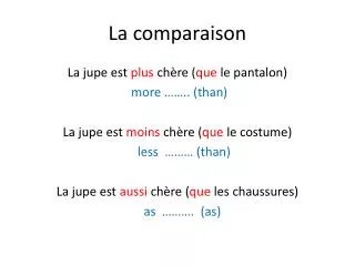 la comparaison