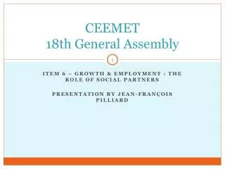 CEEMET 18th General Assembly