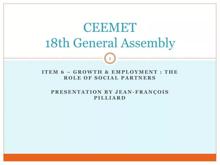 ceemet 18th general assembly