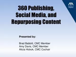 360 Publishing, Social Media, and Repurposing Content