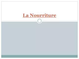 la nourriture