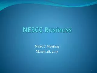 NESCC Business