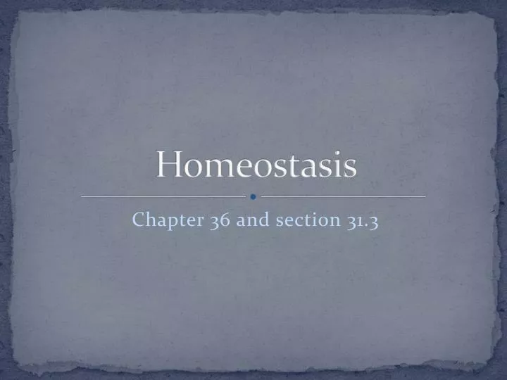 homeostasis