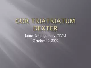 Cor triatriatum dexter
