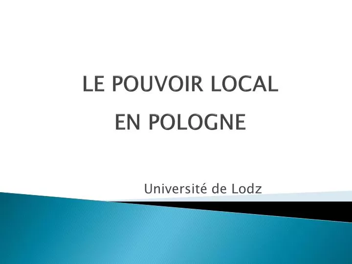 le pouvoir local en pologne