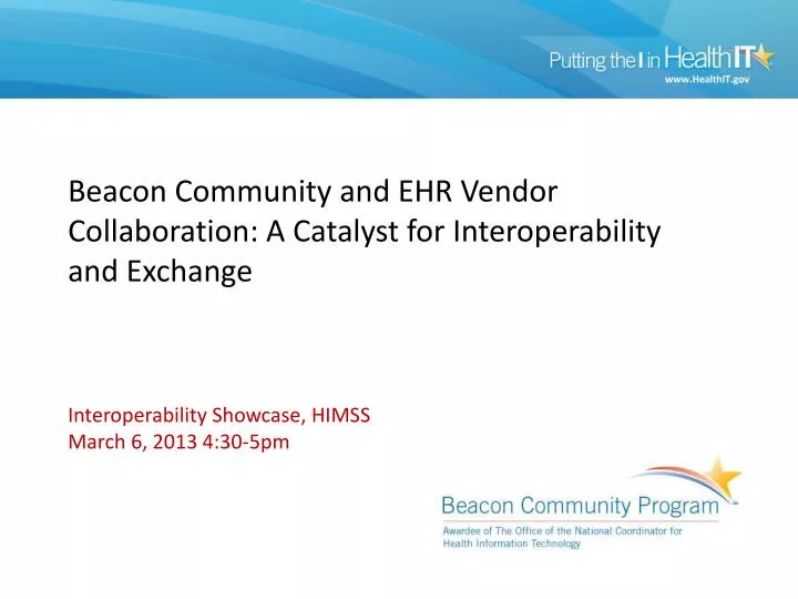 beacon community and ehr vendor collaboration a catalyst for interoperability and exchange