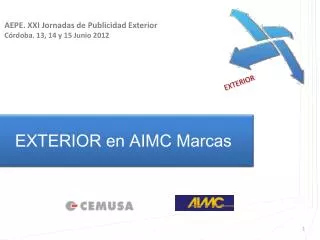EXTERIOR en AIMC Marcas