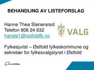 behandling av listeforslag