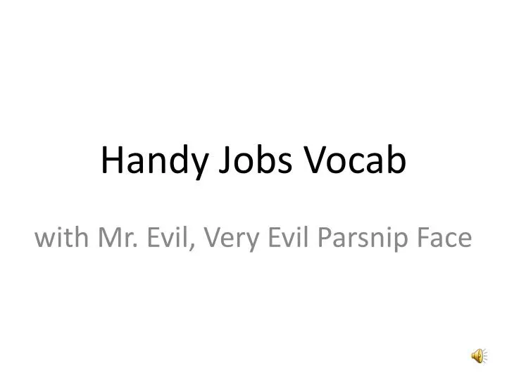 handy jobs vocab