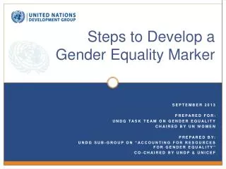 Steps to Develop a Gender Equality Marker