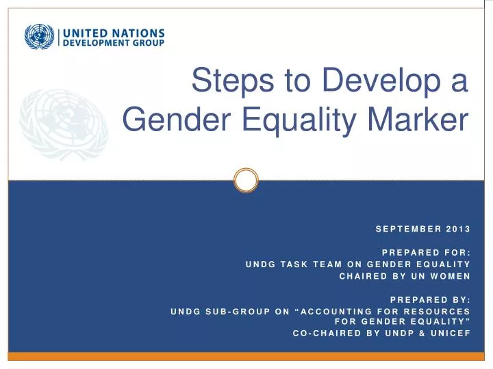 steps to develop a gender equality marker