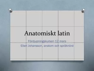 anatomiskt latin