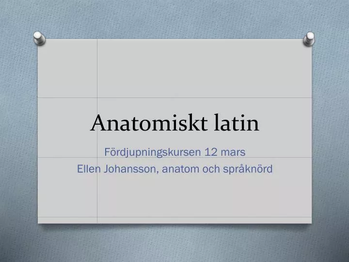 anatomiskt latin