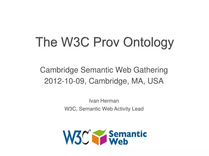 the w3c prov ontology