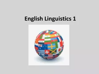 English Linguistics 1