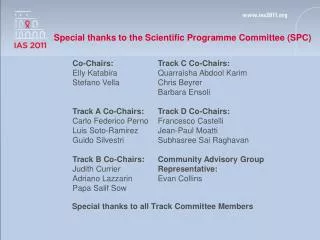 Special thanks to the Scientific Programme Committee (SPC)