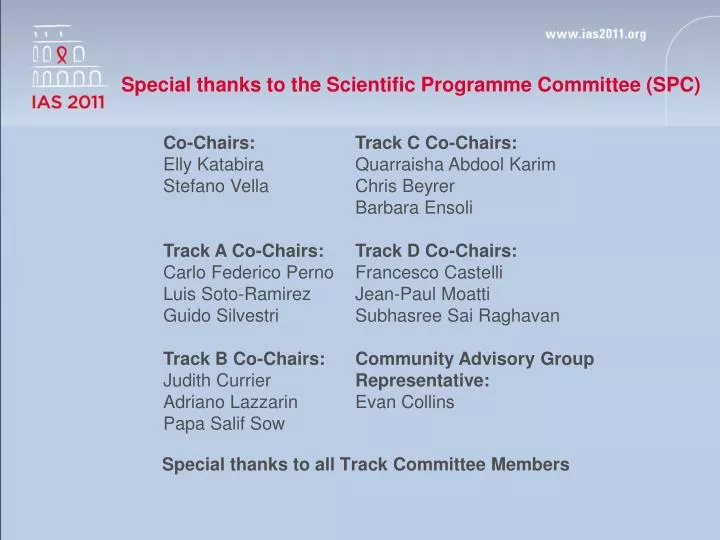 special thanks to the scientific programme committee spc