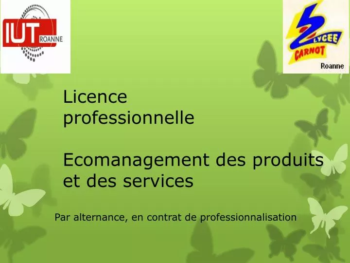 licence professionnelle ecomanagement des produits et des services