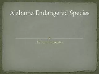 Alabama Endangered Species