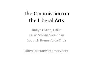 The Commission on the Liberal Arts