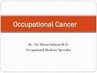 Occupational Cancer