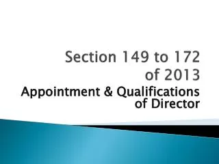 Section 149 to 172 of 2013
