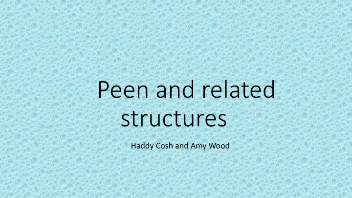 peen and related structures