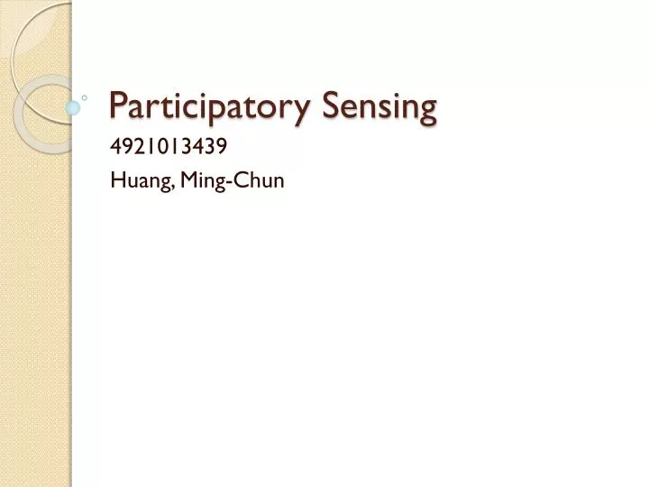 participatory sensing