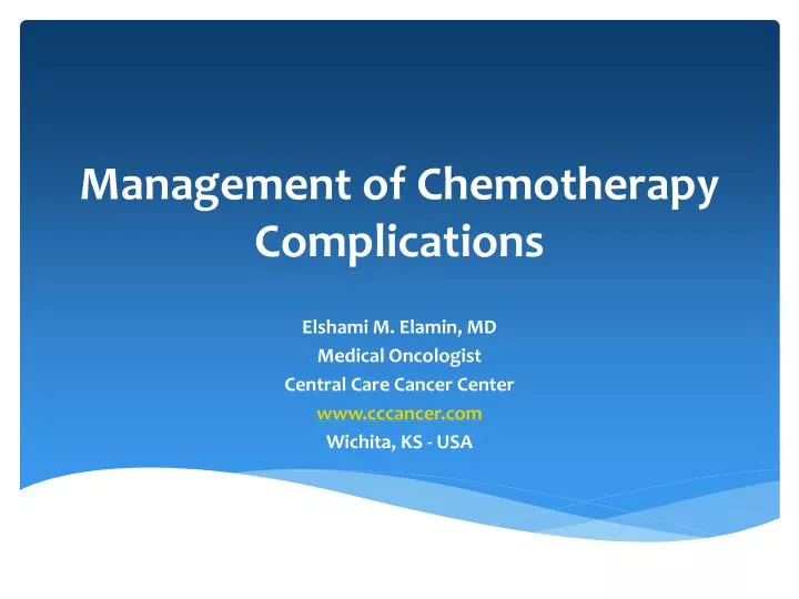 management of chemotherapy complications