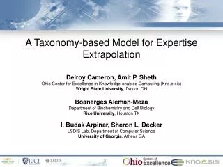 A Taxonomy-based Model for Expertise Extrapolation