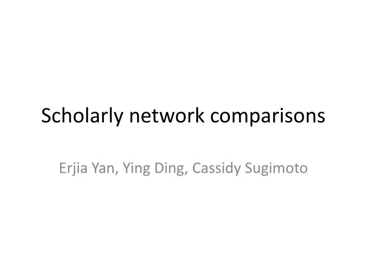 scholarly network comparisons