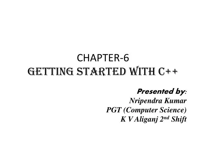 chapter 6 getting started with c