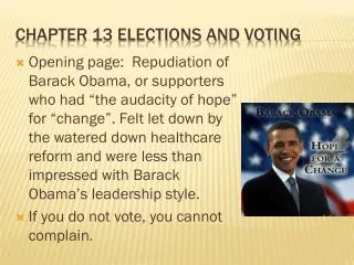 Chapter 13 elections and voting