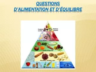 questions d alimentation et d quilibre