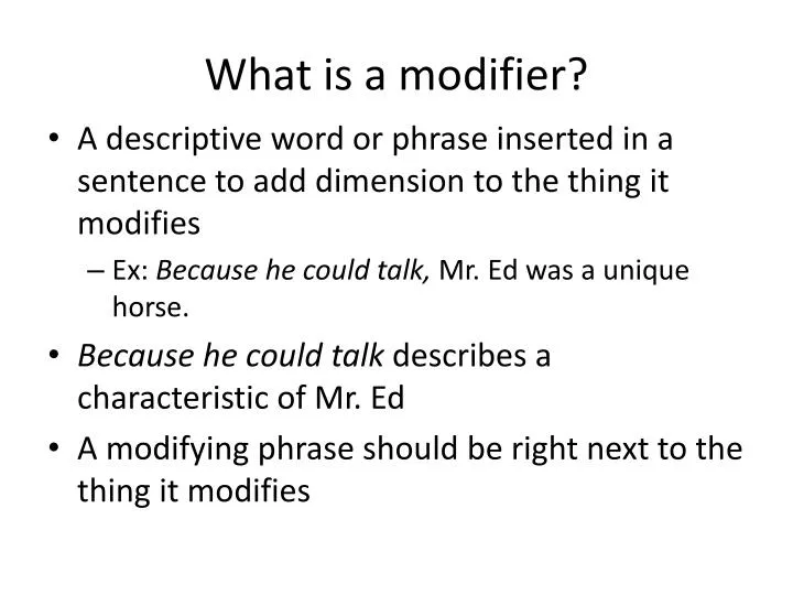what is a modifier