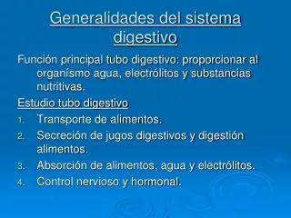 generalidades del sistema digestivo