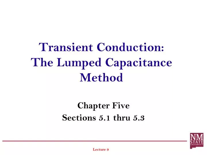 transient conduction the lumped capacitance method
