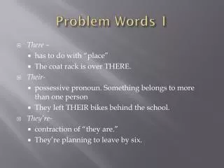 Problem Words 1