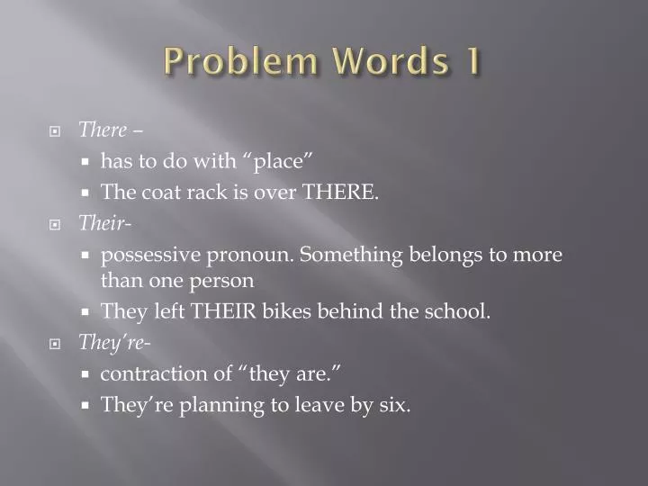 problem words 1