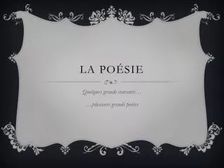 la po sie