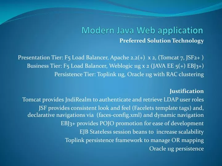 modern java web application