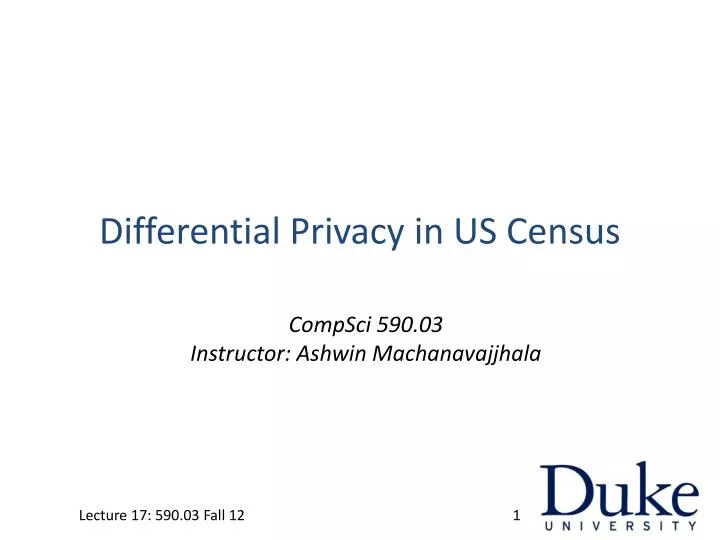 differential privacy in us census