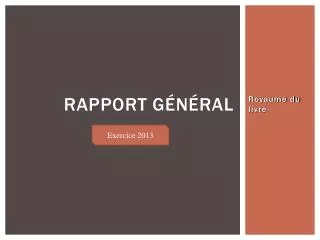rapport g n ral