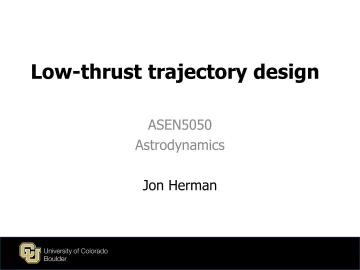low thrust trajectory design