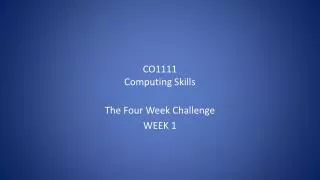CO1111 Computing Skills